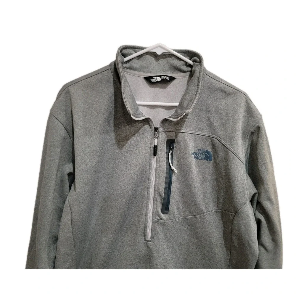 The North Face Mens XL Pullover Grey Heathered 1/4 Zip Tech Fleece‎ CY652 Jacket